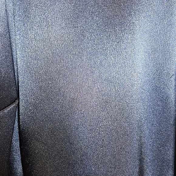 I.N. San Francisco Navy Blue Scalloped Cocktail Mini Dress Metallic Wedding - Picture 4 of 10